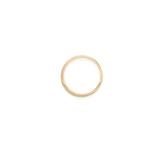 18k YG Spacer Plain Gold Ring. Square and Flat Finish. Size N