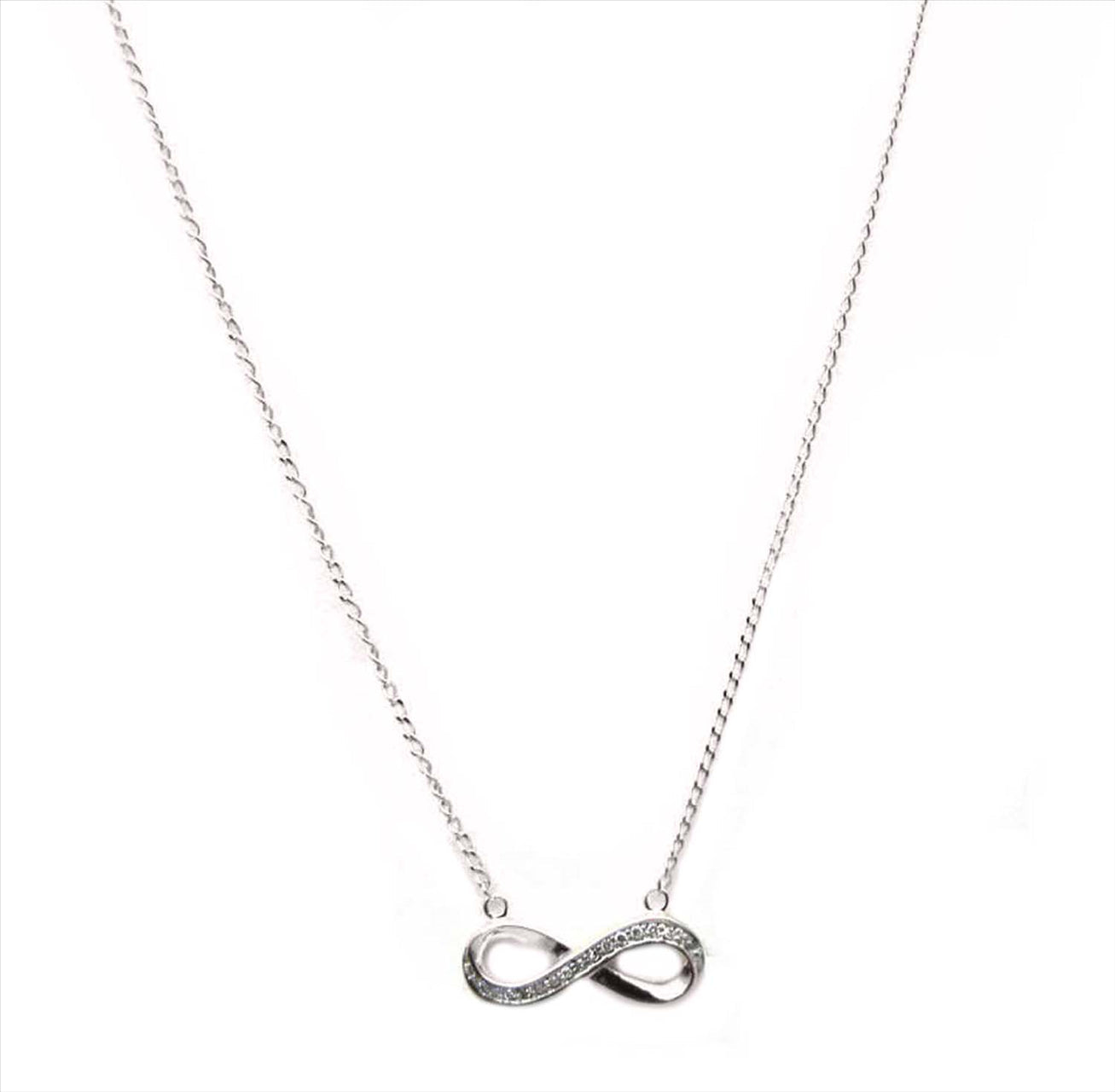 9k WG Infinity Diamond Pendant with Chain