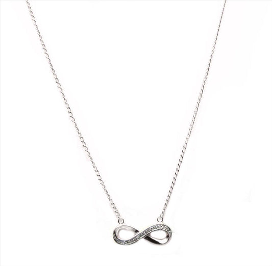 9k WG Infinity Diamond Pendant with Chain