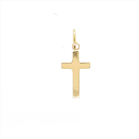 9k YG Flat Plain Cross 13x8mm