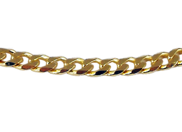 YG Italian Flat Curb Chain 2.6mm wide (priced per gram)