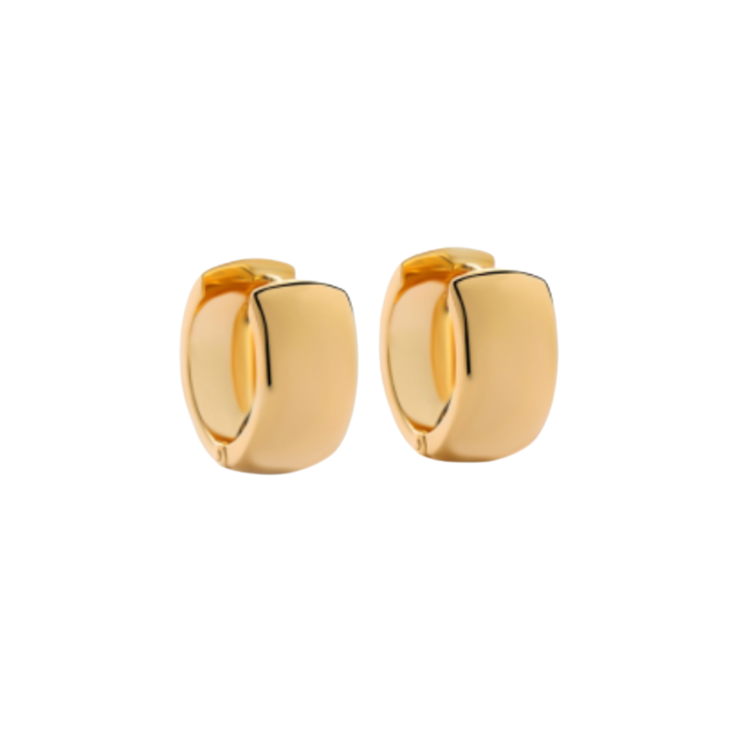 9k Half Round Huggie Earrings (10mm)