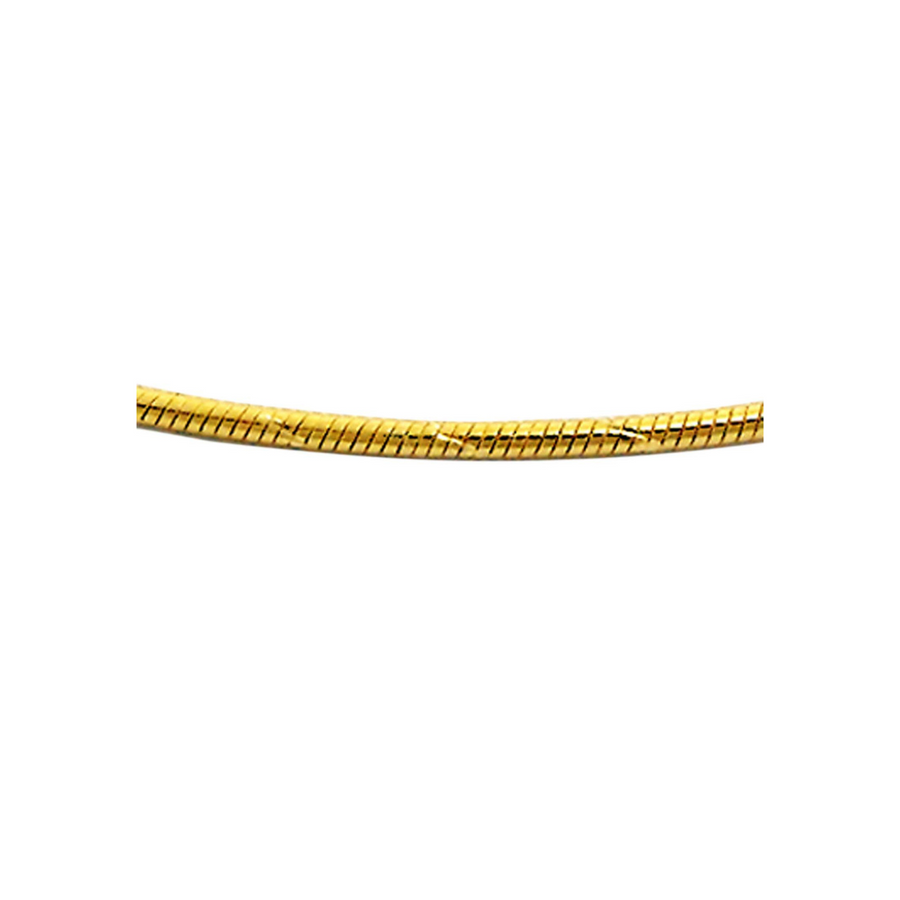 18k YG Italian Solid Diamond Cut Snake Chain 1.0mm wide 45cm . Approx 4.7g