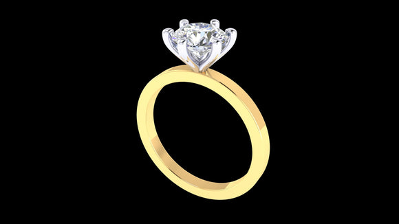 18k 2T 6-Claw Unset Engagement Ring