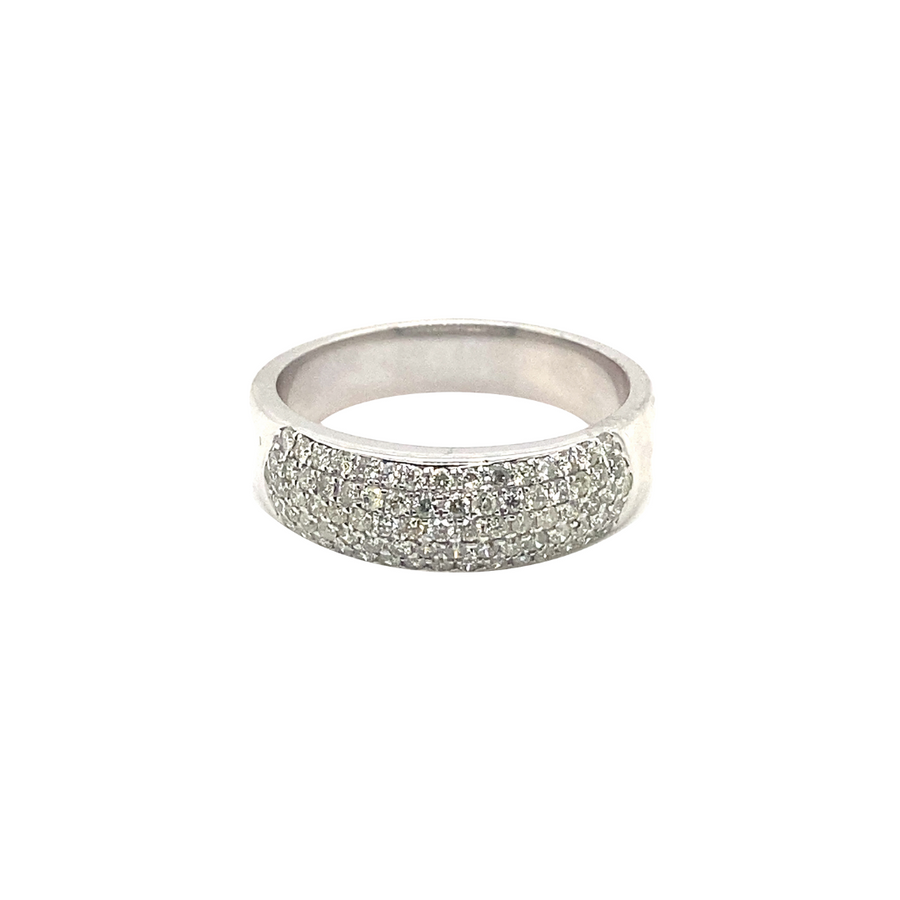 18k WG Dress Ring  set with 79D = 0.80ct  Size P.