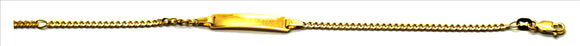 YG Italian Flat Curb ID Bracelet 2.6mm wide (priced per gram)
