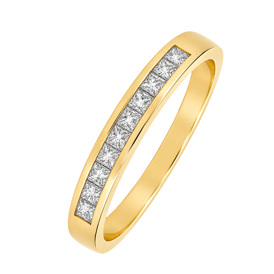 0.25ct Diamond Channel-Set Princess Cut