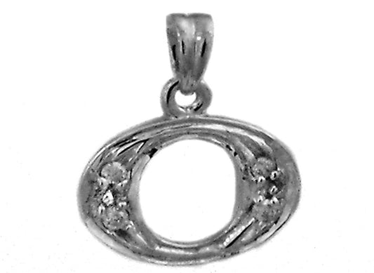 9k WG 0.05ct Diamond Block Letter Pendant (10mm)