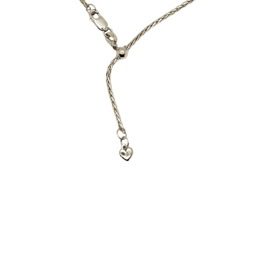 18k WG Italian Solid Magic Chain 1.0mm wide 42cm Adjustable with Ball Slider Approx 3.7g