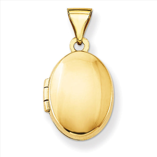 9k YG Oval Polished Locket 16x23mm