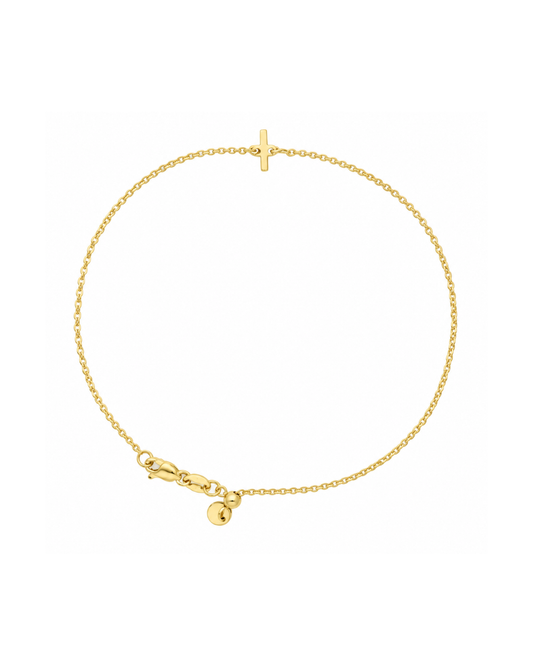 9k YG Letter I Trace Chain (1.1mm)