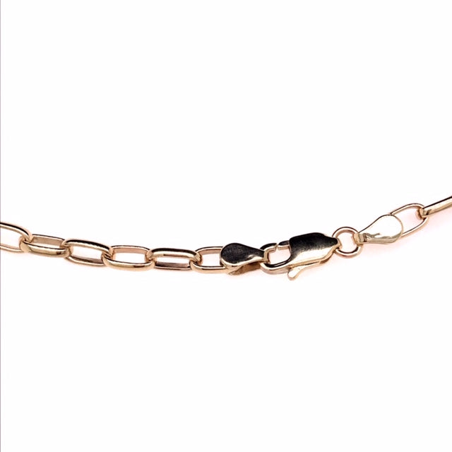 9k YG Solid Oval Belcher Chain with 7.6 x 4.1mm link 50cm . Approx 16.4g