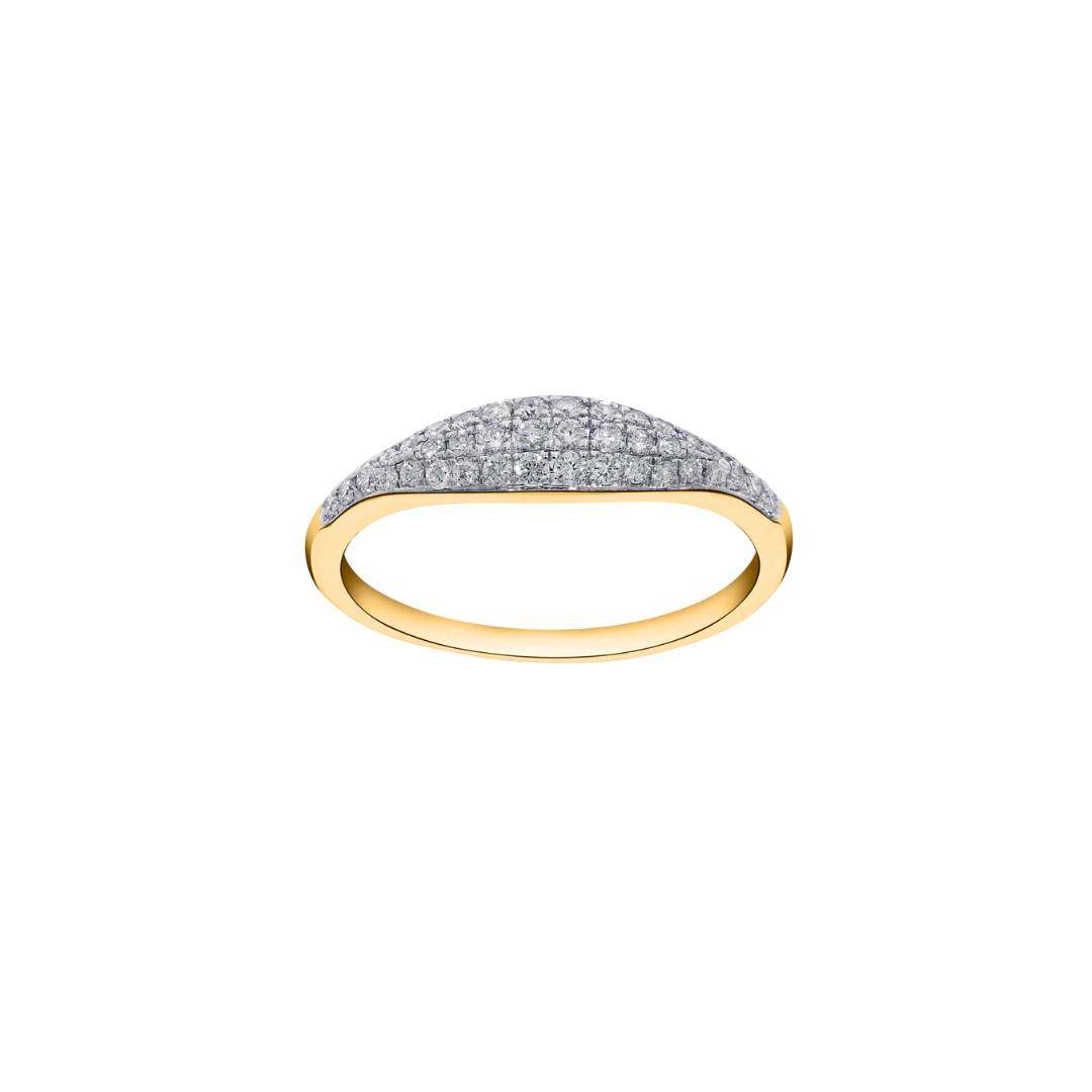 9k Diamond Dome Dress Ring