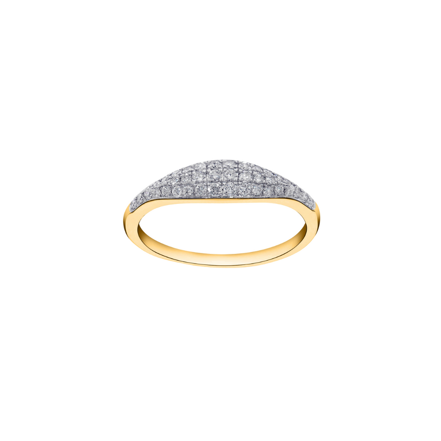 9k YG Diamond Dome Dress Ring 4mm 38D = 0.26ct. Size M