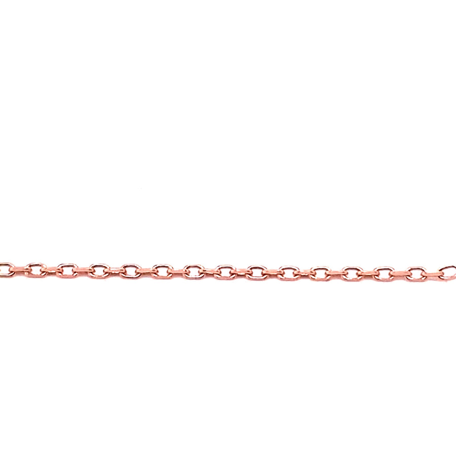 18k RG Italian Solid Oval Link Chain 1.2mm wide 42cm. Approx 2.08g.