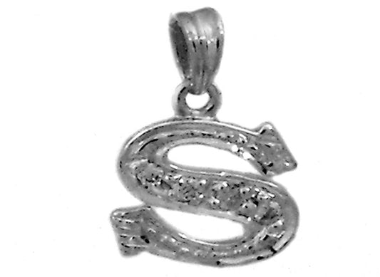 9k WG 0.065ct Diamond Block Letter Pendant (10mm)