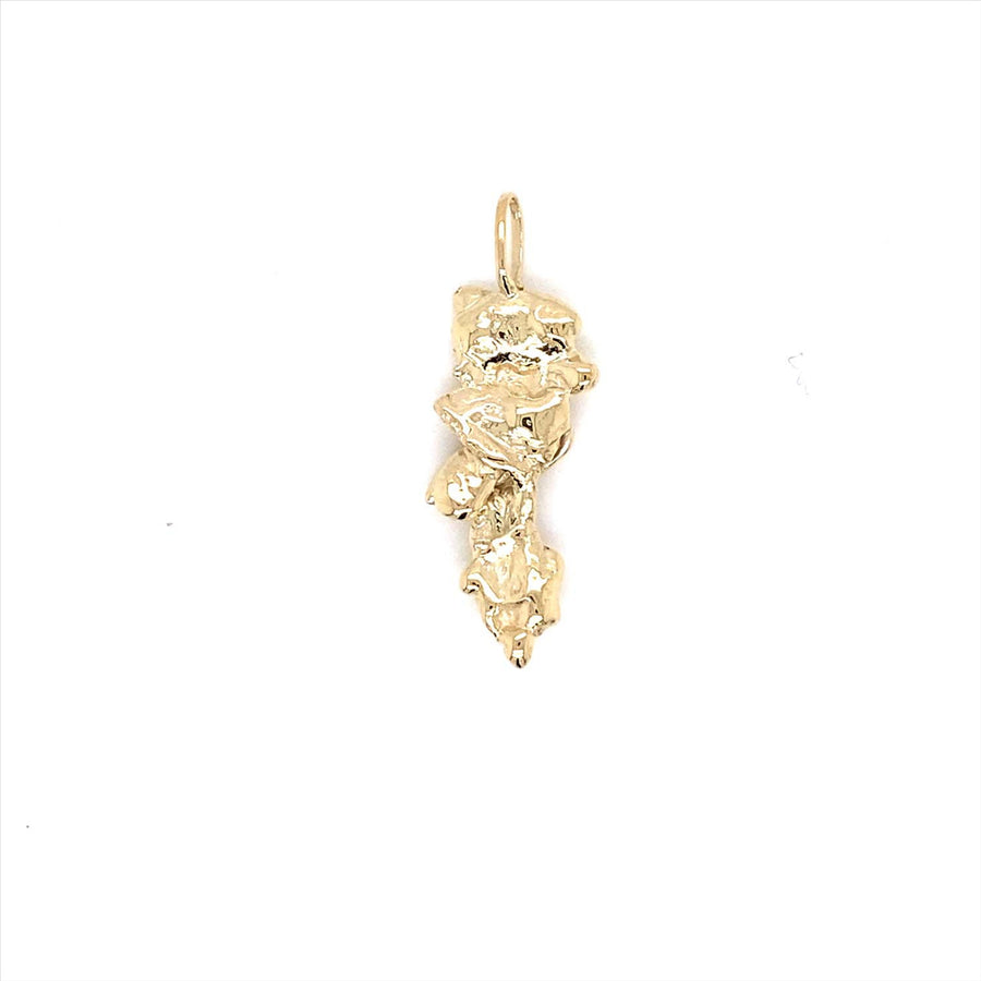 9k YG Nugget Pendant 2.5cm