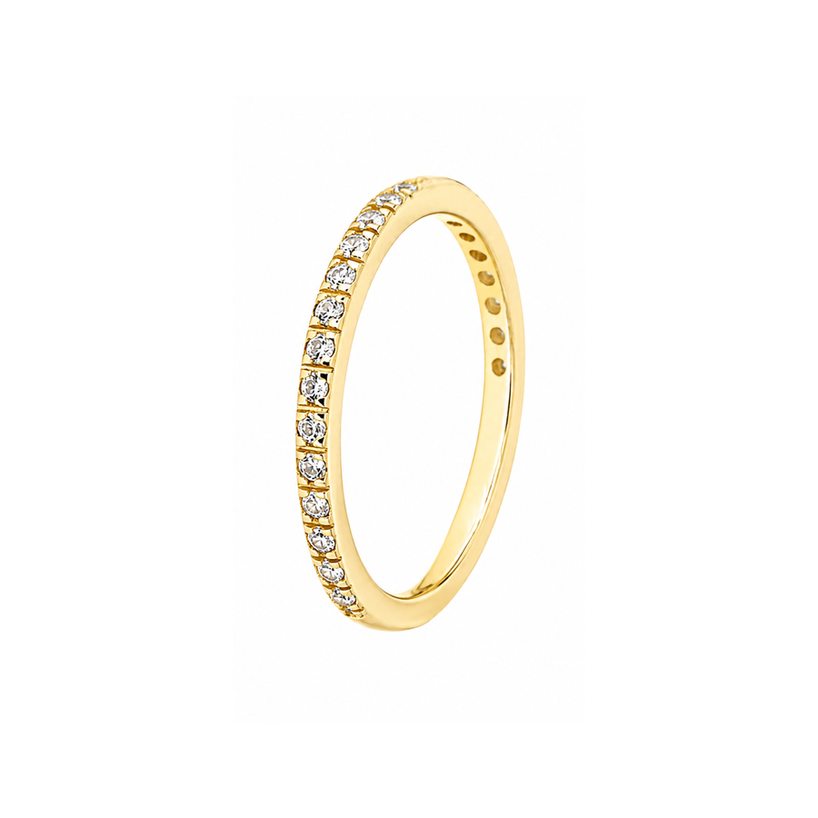 New_9k YG Diamond Band set with 20 diamonds=0.23ct Size H