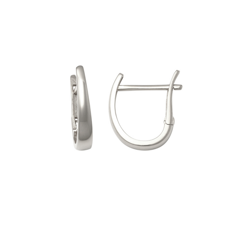 9k WG U-Shape Huggie Earrings 8.8x6.7mm Diameter. 2.8mm Wide