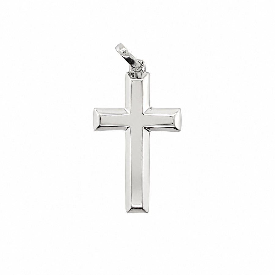 Bevelled Edge Cross Pendant (21x15mm)