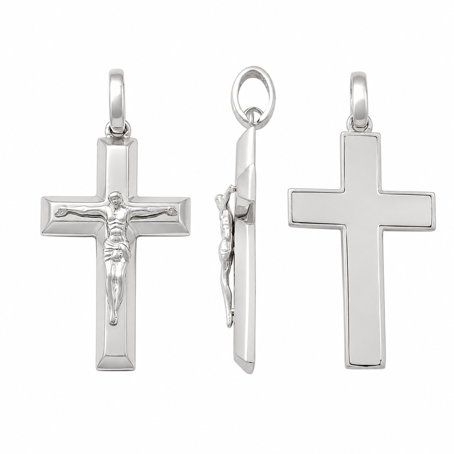 Medium Bevelled Edge Crucifixion (21x13mm)