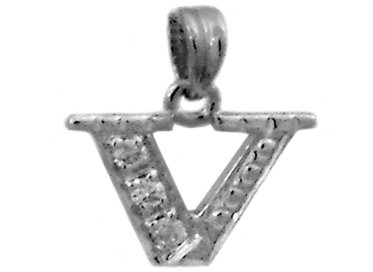 9k WG 0.06ct Diamond Block Letter Pendant (10mm)