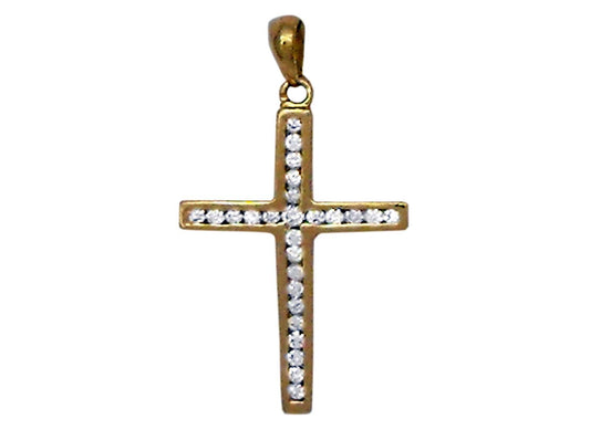 YG Diamond Cross Pendant 26D=0.27ct. 25x16mm