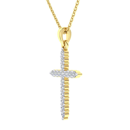 Yellow Gold 0.25ct Diamond Cross Pendant