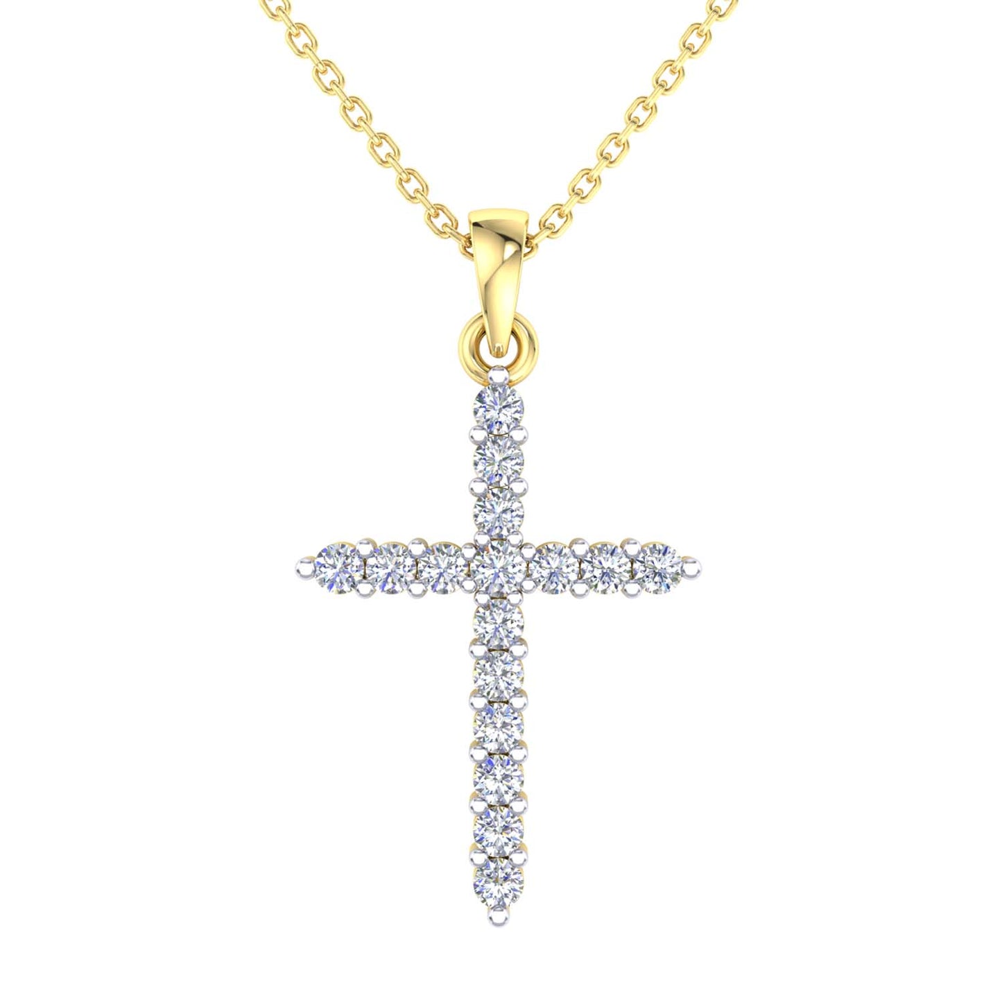 Yellow Gold 0.25ct Diamond Cross Pendant