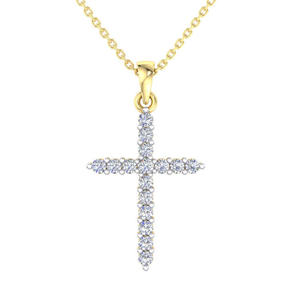 Yellow Gold 0.25ct Diamond Cross Pendant