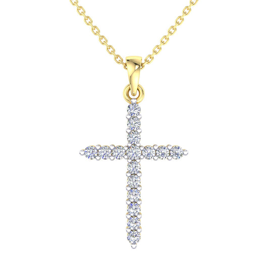Yellow Gold 0.25ct Diamond Cross Pendant