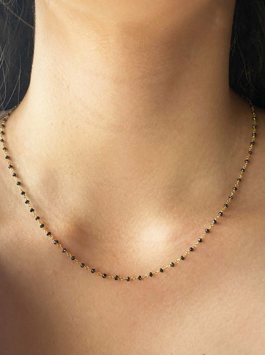 18k YG Natural Black Diamond Chain 19cm (incl 2cm adjustable links). Gross weight approx 1.4g, Black Diamond weight approx 2.1ct.