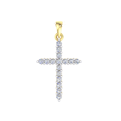 Yellow Gold 0.25ct Diamond Cross Pendant