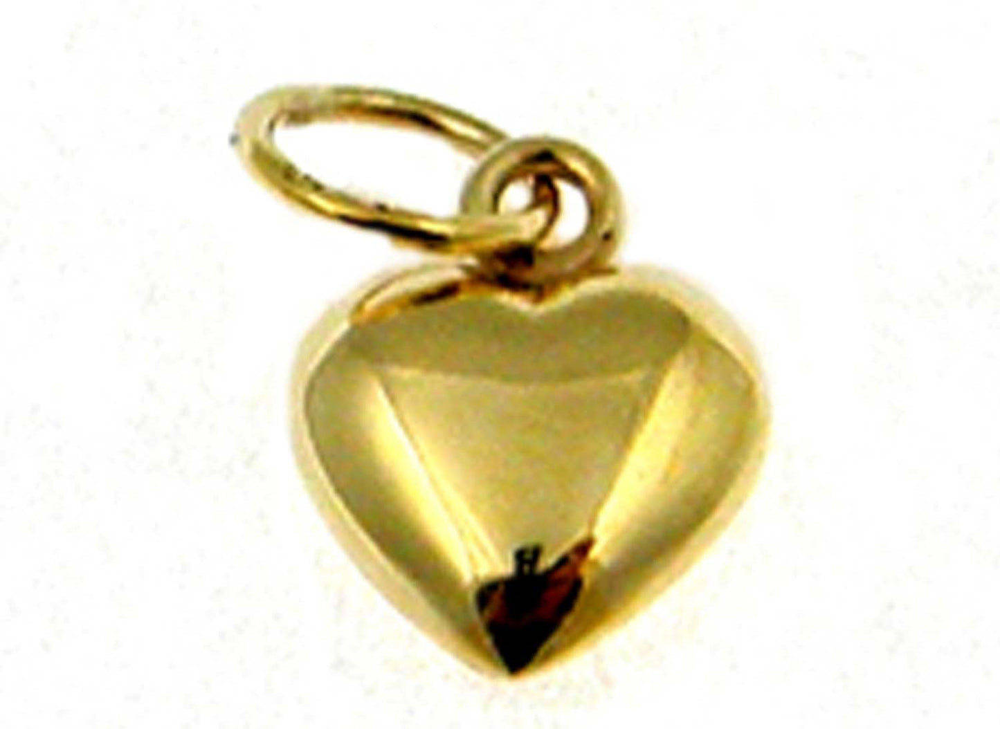 9k YG Hollow Heart Pendant 9mm