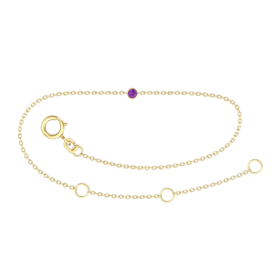 9k YG Oval Link Tanzanite Bracelet 1.4mm Wide 19.5cm . Bezel Set with 1Tanz=0.05ct, O-Rings at 16.5 & 18cm