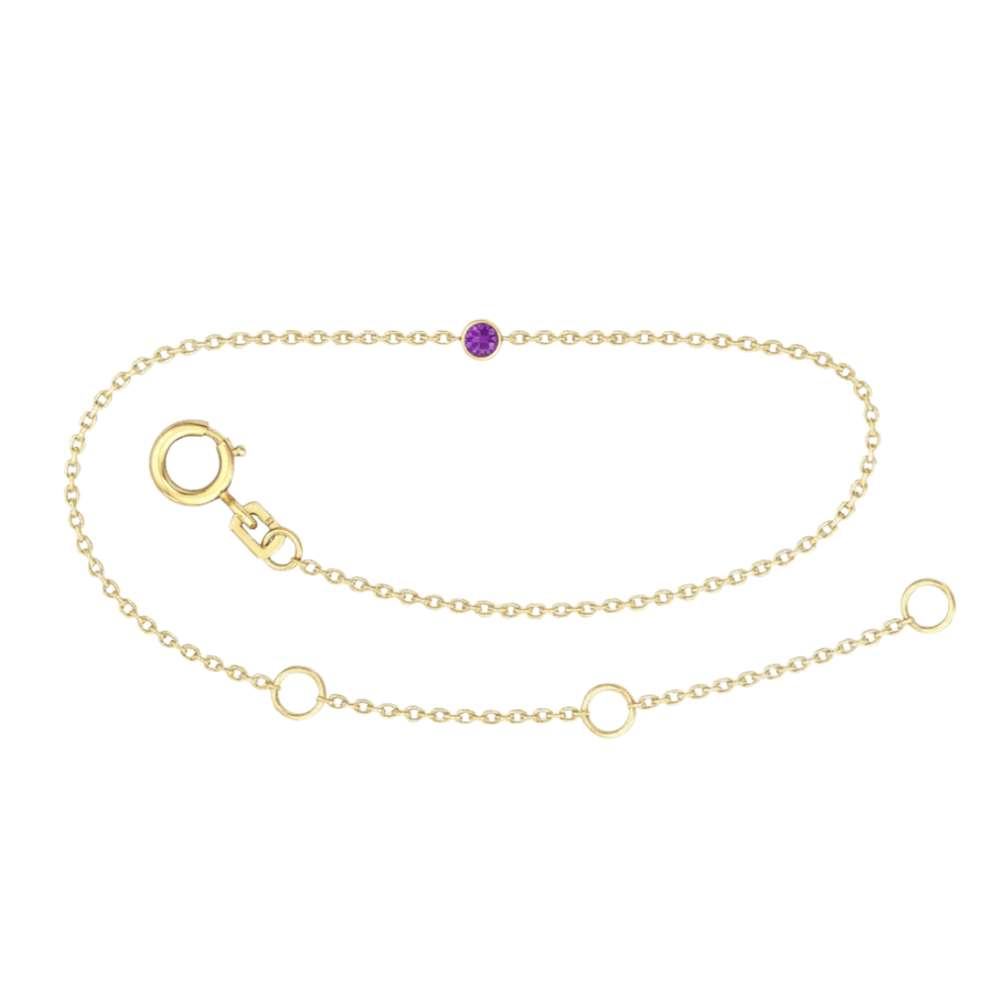 9k YG Oval Link Tanzanite Bracelet 1.4mm Wide 19.5cm . Bezel Set with 1Tanz=0.05ct, O-Rings at 16.5 & 18cm