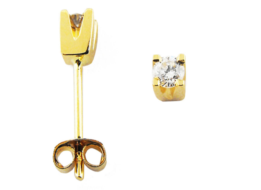 18k YG Diamond Stud Earrings 2D=0.50ct set in 4 claws. 5mm Wide