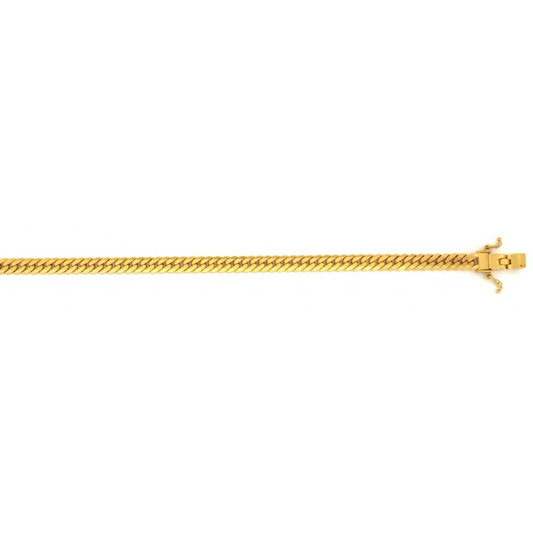 18k YG Flat Double Curb Chain 3.90mm wide, 60cm Approx 22.5g