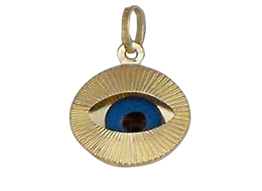 9k YG Greek Eye Pnd 13mm