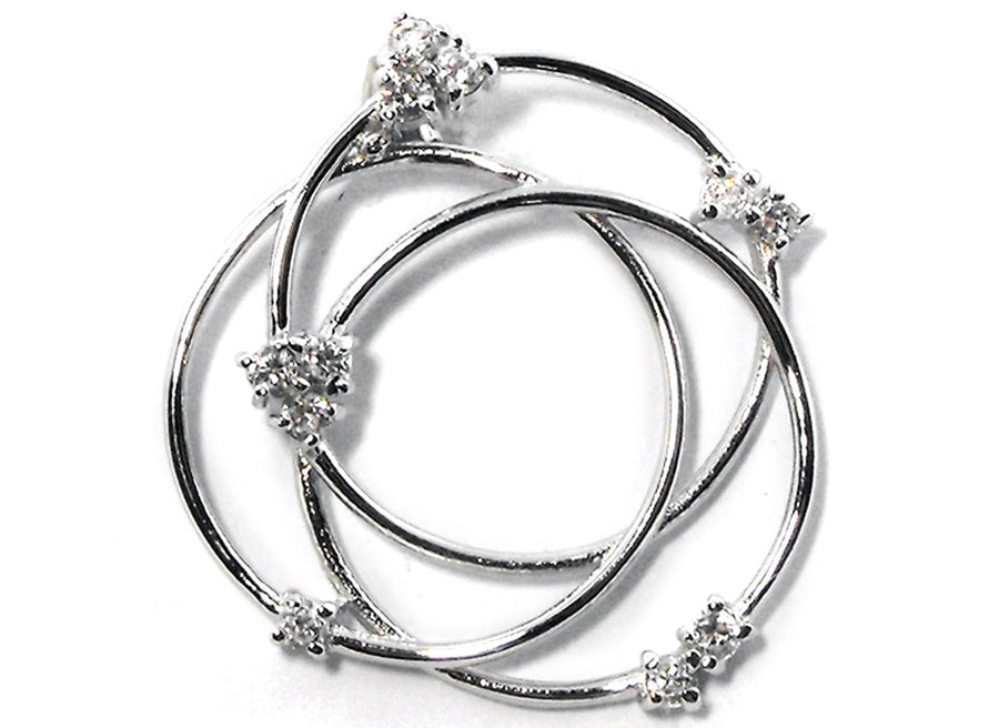 925 Entwine Circular Pendant  set with CZ's's.