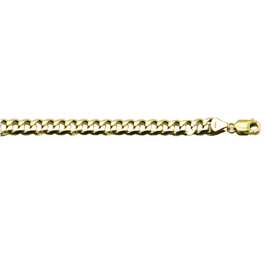 9k YG Italian Solid Flat Curb Chain 6.5mm wide 50cm . Approx 35.8g