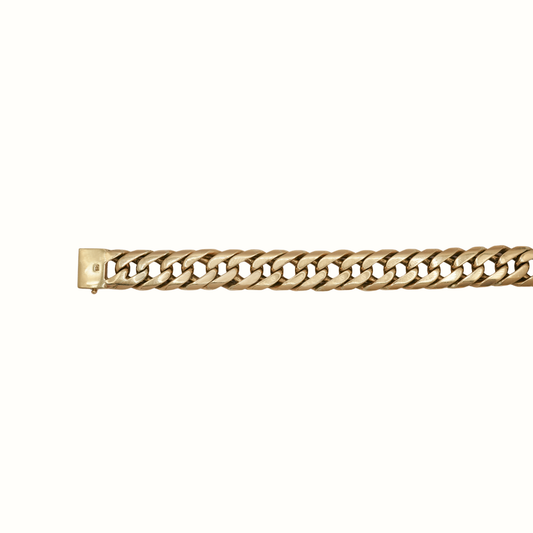 9k YG Miami Double Curb Link 13.5x5mm Chain 65cm with Box Clasp. Approx 206.3g