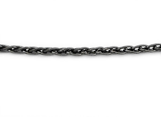 925 Italian Wheat Chain Black Rhodium 1.5mm wide