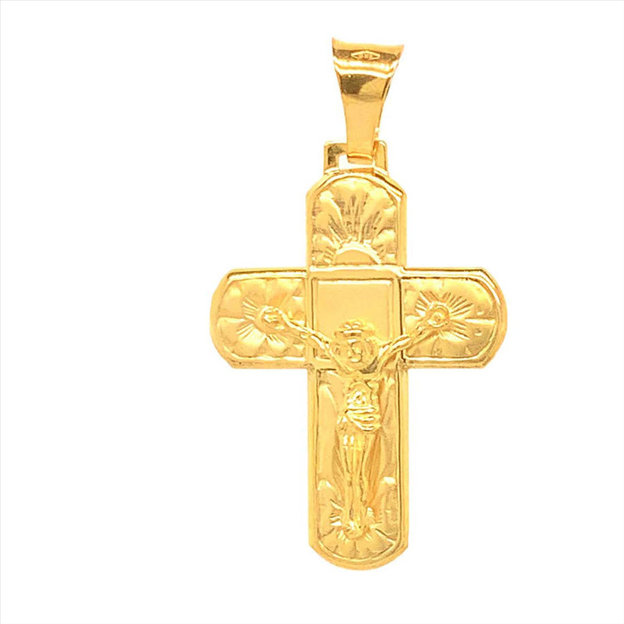 9k YG Italian Crucifixion Pnd. 30x22mm.