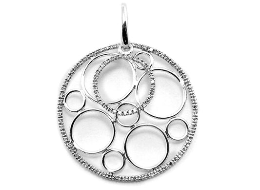 9k WG Diamond Circle Pendant 100D=0.33cT. 30mm