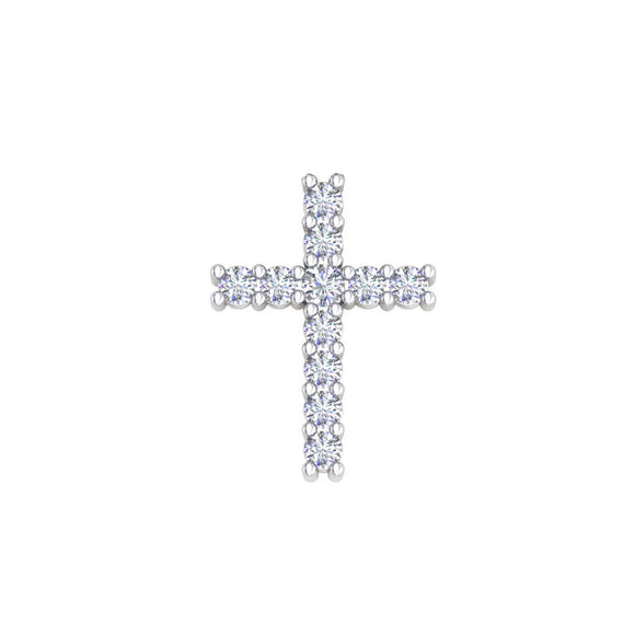 18k WG Claw-Set Diamond Cross 11D = 0.33ct