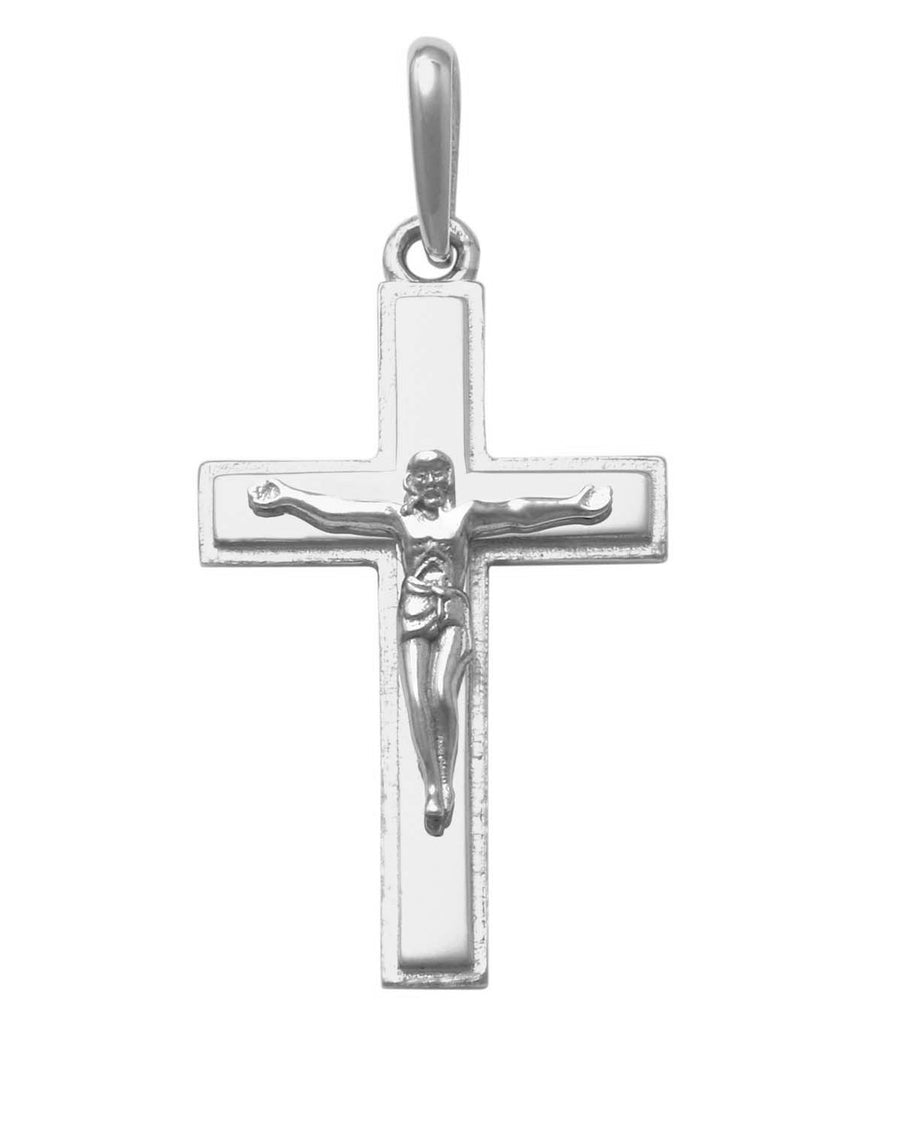9k WG Solid Boarded Crucifixion Pendant 16.8mm x 10.6mm