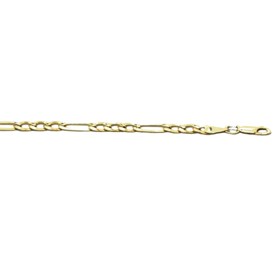 NEW ITEM CODE 9KFZY13555CM. 9k YG Italian Solid Figaro 3 x 1 Chain 5.2mm 55cm. Approx 17.76g.