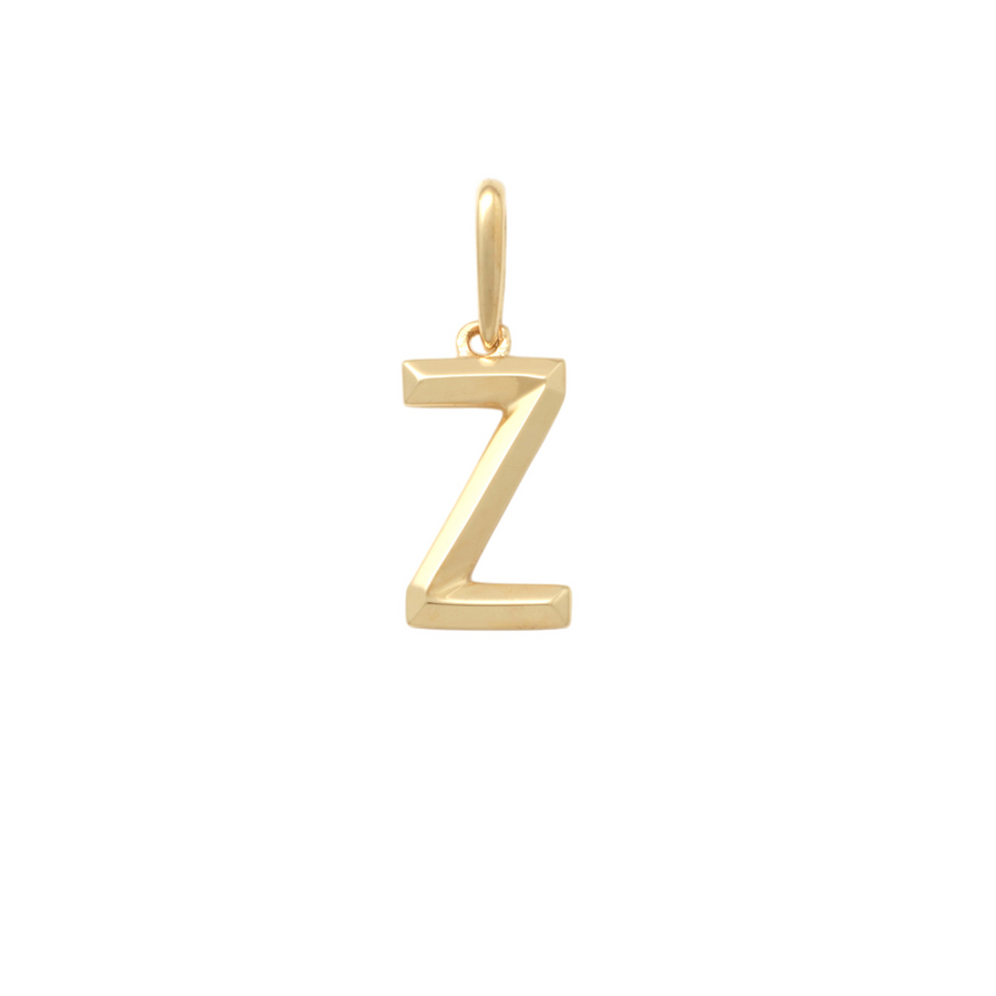 9k YG Block Letter Z Pendant. 10.9mm