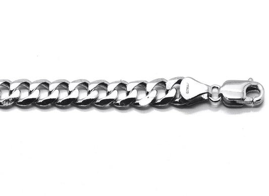 9k WG Italian Solid Flat Curb Bracelet 5.8mm wide 21cm . Approx 10.3g